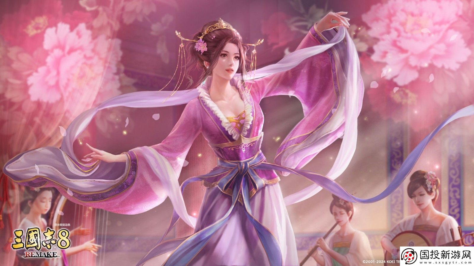 三國(guó)志8重制版精美壁紙-貂蟬翩翩起舞