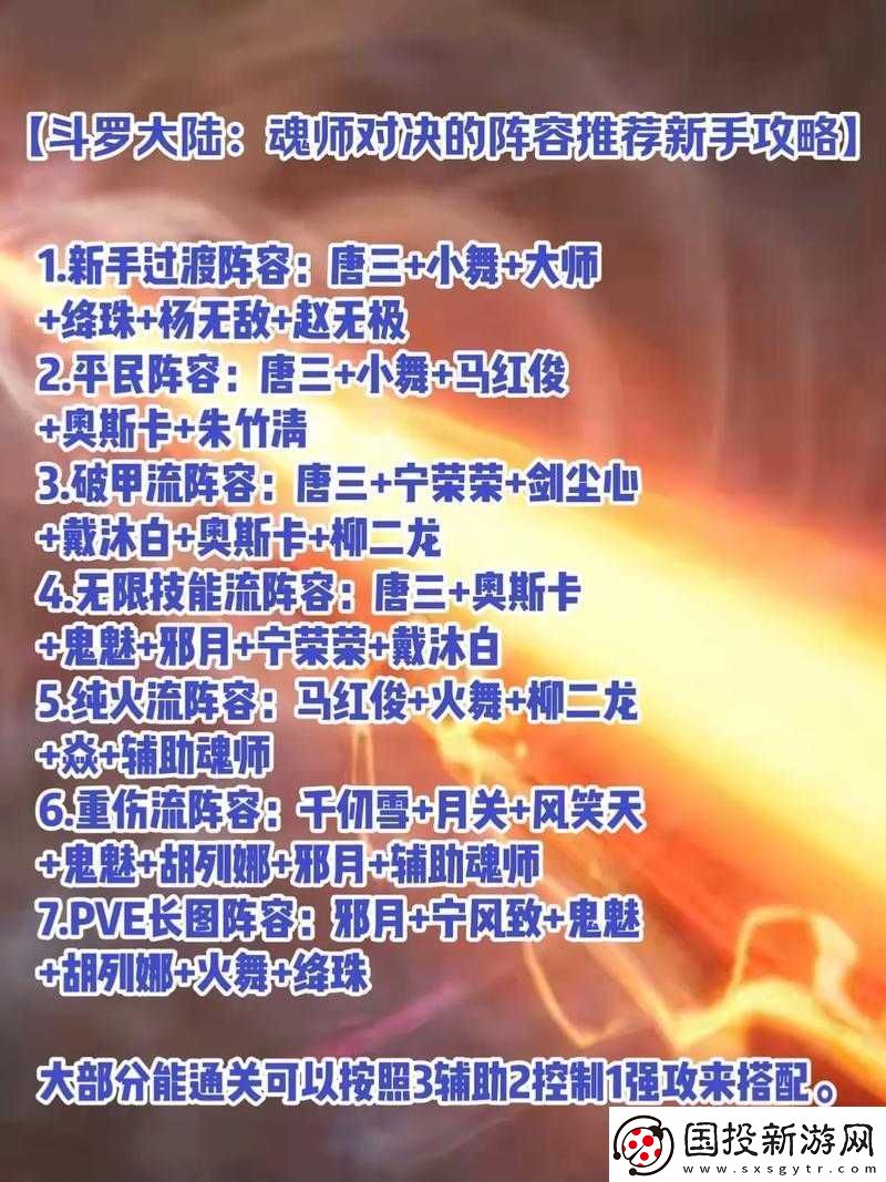 斗羅大陸魂師對決首發(fā)陣容選擇策略全析
